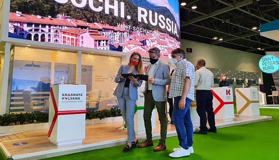 Новость Сочи: В Дубае на бизнес-выставка внутреннего и выездного туризма Россию представили 2 города: Сочи и Санкт-Петербург